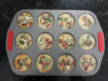 The egg fills all of the gaps. It's ready for the oven!